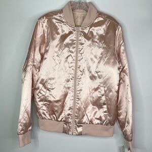 Lady Gaga Pink Full Zip Bomber Jacket NWT Size Small